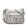 Soft Multiple Zip Pockets Shoulder Bag Retro Waterproof Crossbody Mommy Bag Simple Large Capacity PU Leather Crossbody Bag