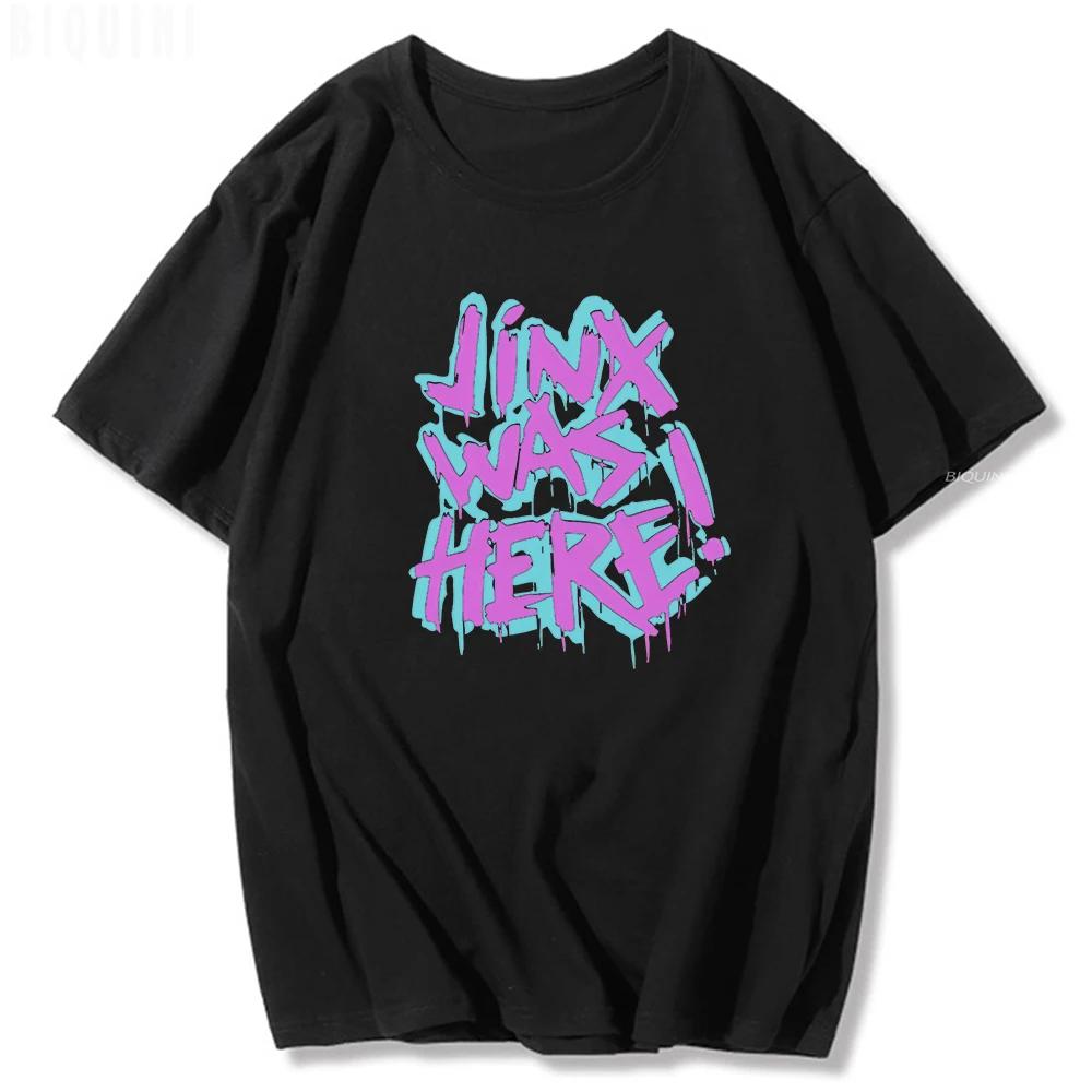 Jinx Arcane Monkey T Shirt Anime Cosplay Tees Women Men Unisex Grunge Aesthetic Short Sleeve 100% Cotton Print Summer Streetwear