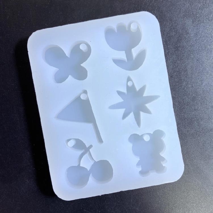 Silicone Pendant Resin Molds with Hanging Hole Jewelry Casting Molds,Rose Flower Pendant Charm Mold for Art Crafting