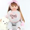 BZDOLL 60 CM 24inch Vinyl Reborn Cloth Body Doll for Girl Princess Toddler Babies Like Real Birthday Gift Play House Toy