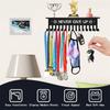 Metal Trophy Display Stand Athletic Award Organizer Never Give Up Theme Wall-Mounted Medal Display Rack Multi-Hook Home Decor