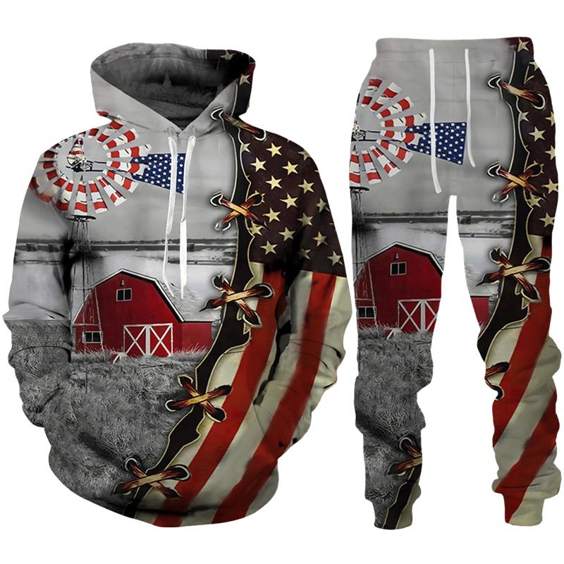 Cool USA Flag Eagle 3D Printed Hoodie/Suit Men Women
