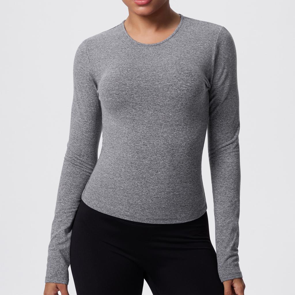 Women's Fashionable Color Slim Fit Long Sleeved Breathable Yoga Suit T-shirt Running Training Fitness Top