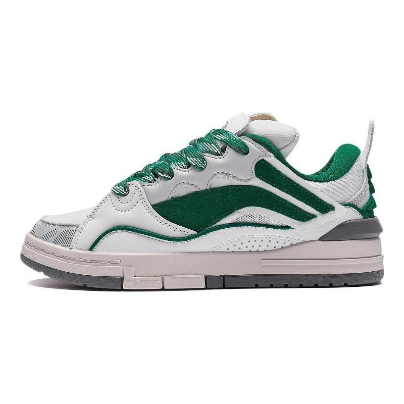 Li-Ning Weiwu Golden Womens Low Top Skate Shoes White Green Anti Slip AECS074-2 38