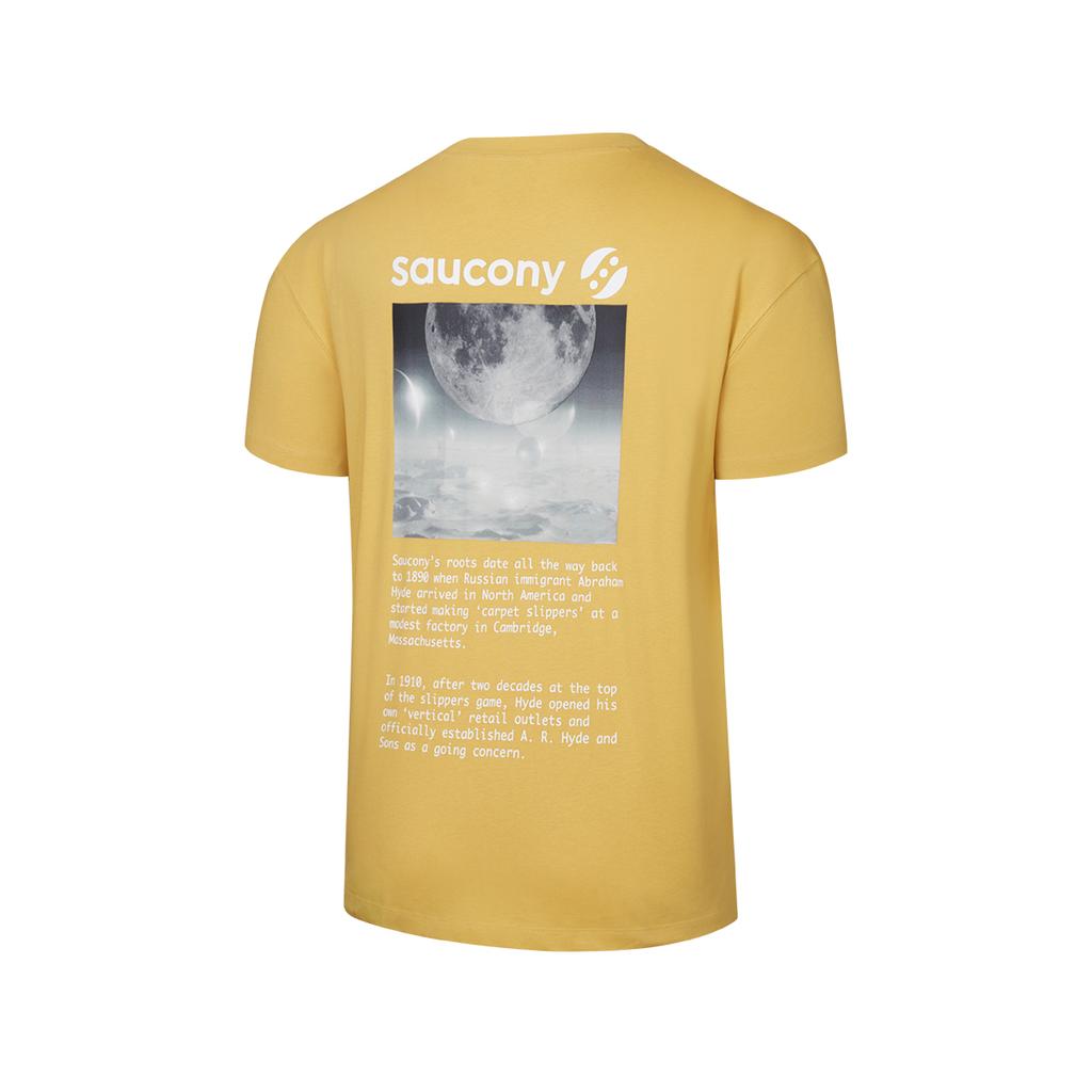 SAUCONY Natural Echo Fashion Comfortable Versatile Loose Short Sleeve T-Shirt Unisex Tops Yellow SA3259ST52O-YL051