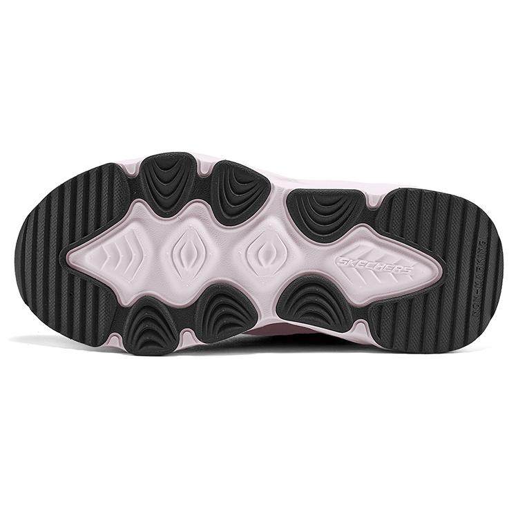 Skechers GIRLS Synthetic Leather, Textile Abrasion Resistant Lightweight Cushioning Slip Resistant Low top 319080L-BKPK