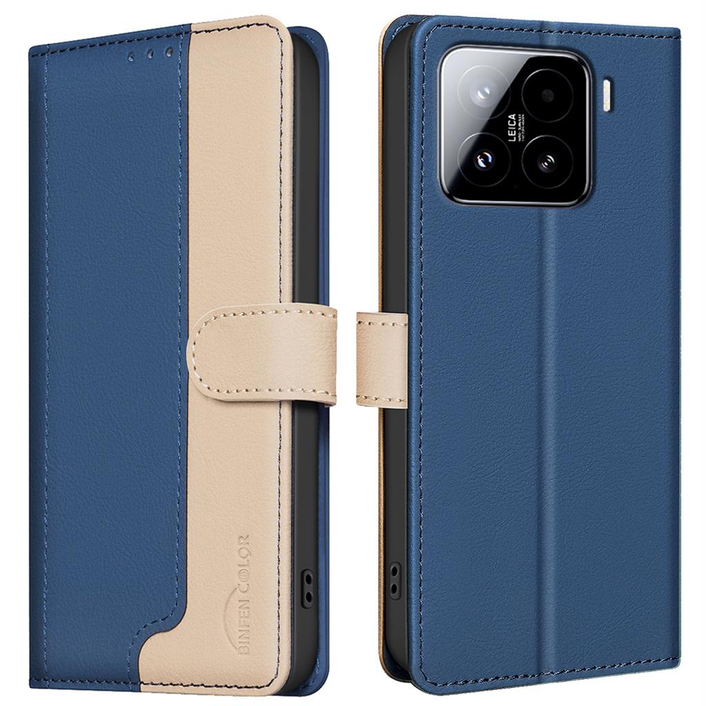 BINFEN COLOR BF33 for Xiaomi 15 Pro Leather Case Splicing Color RFID Blocking