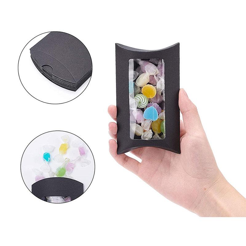 10/20/30/50/pcs Kraft Paper DIY Gift Box With Window Wedding Birthday Party Decoration Cake Packaging Box Event Party Gift Case