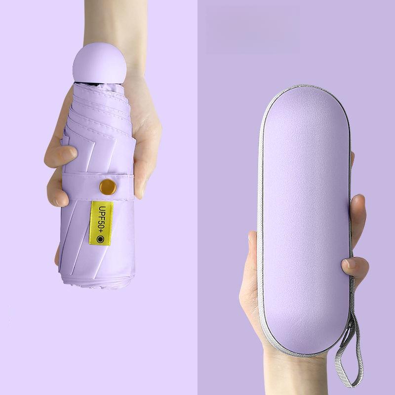 

Зонт-капсула 50% Складной Зонт-очки Ультралегкий Мини Зонт от солнца Загар Солнцезащитный карманный зонт Iron&6K фиолетовый