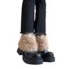 Women's Large Size Soft Sole Heightening Winter Warm Fur One Anti-slip Snow Boots Padded Lined Ankle Boots Outdoor Sports Furry Cotton Boots