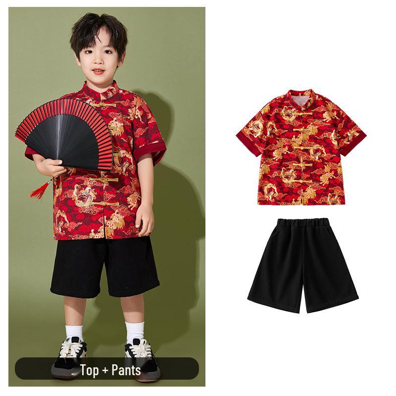 June 1 Children's Cheerleading Outfit Guochao Tang Suit for Boys and Girls - Chinese Style Poetry Recitation and Chorus Costume