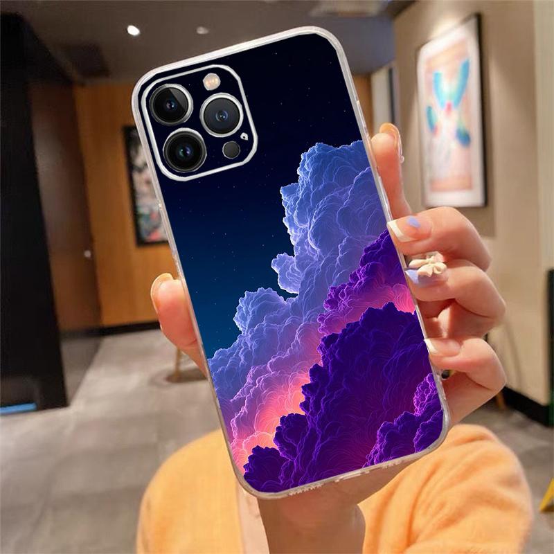 Clound Moon Star Night Phone Case Carcasa Funda For iPhone 17 Pro Max Air 16 15 14 13 Pro Max 15 16 Pro 15Plus Case