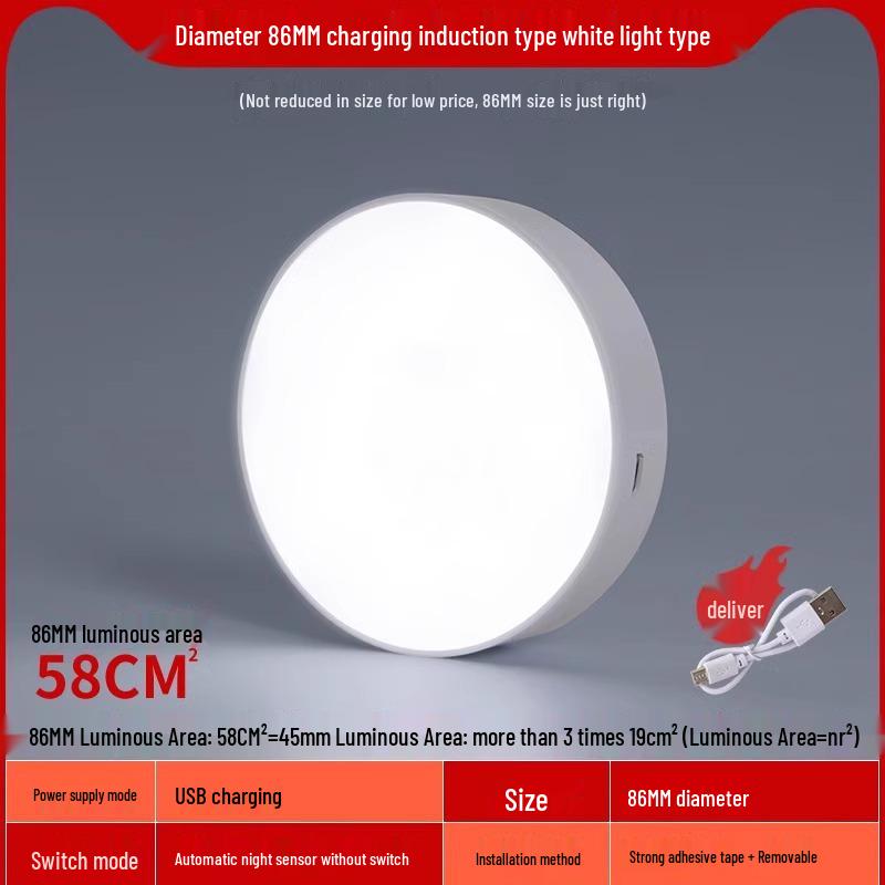 

Перезаряжаемая умная светодиодная лента с датчиком движения для подсветки атмосферы в шкафу, спальне и общежитии 0.5-6