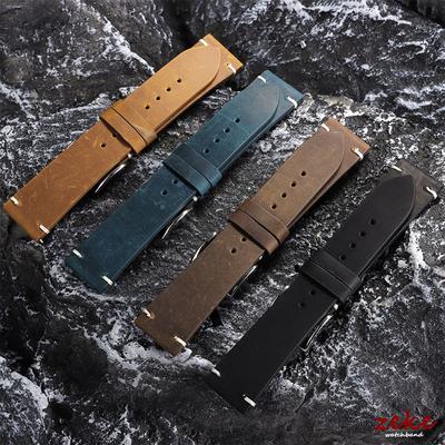18mm 20mm 21mm 22mm Vintage Oil Wax Leather Watch Band Handmade Stitching Cowhide Straps for Omega for Seiko Bracelet Wristband