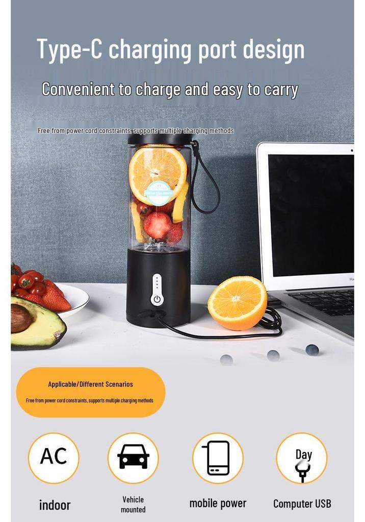 Compact Multi-Functional Electric Fruit Juicer with Six-Leaf Blade