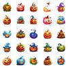   50Pcs Halloween Spooky Stickers - 2x1.8 Inch Durable Adhesive Decals for Phone, Laptop, Luggage, Party Decor