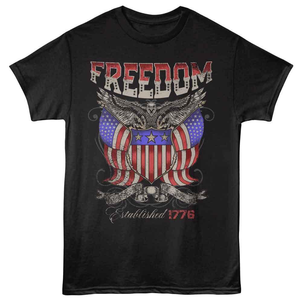USA Patriotic Flying Eagle Flag FREEDOM Established 1776 Men s T Shirt XXXXL