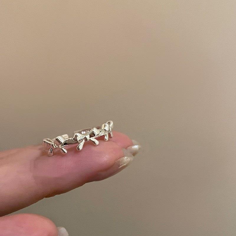 Women s Adjustable Sweet Bow Ring - Fashionable, Versatile, and Trendy Stackable Index Finger Accessory Open Adjustable