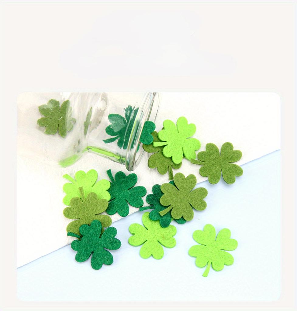 50pcs 3 Colors Cartoon Felt Cloth Four-leaf Exquisite Love Handmade DIY Hair Accessories Decorative Accessories Materials Kit