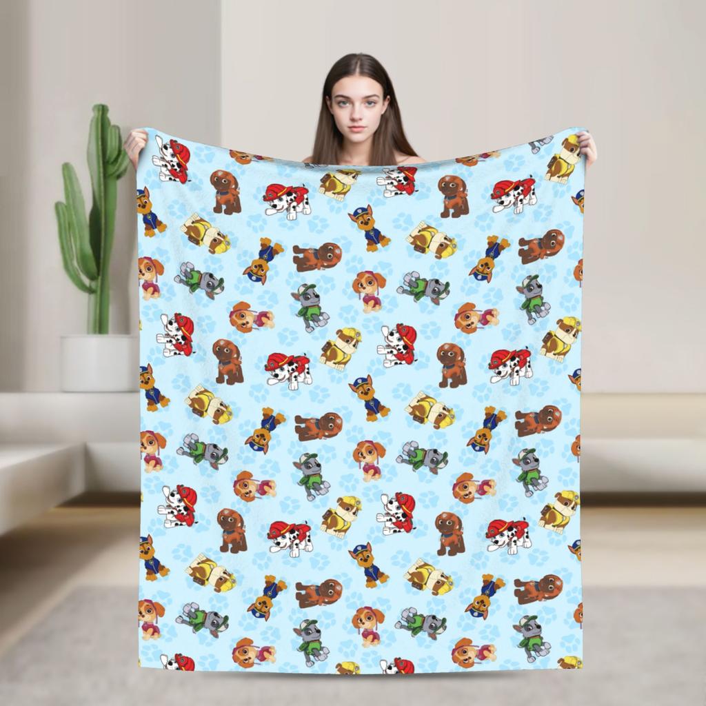 Paws Dog Cartoon blanket  Flannel Funny Breathable Throw blankets for Coverlet Decoration