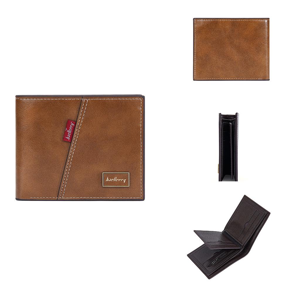 

Baellerry Men s RFID Anti-magnetic Retro Multi-card Short Wallet коричневый