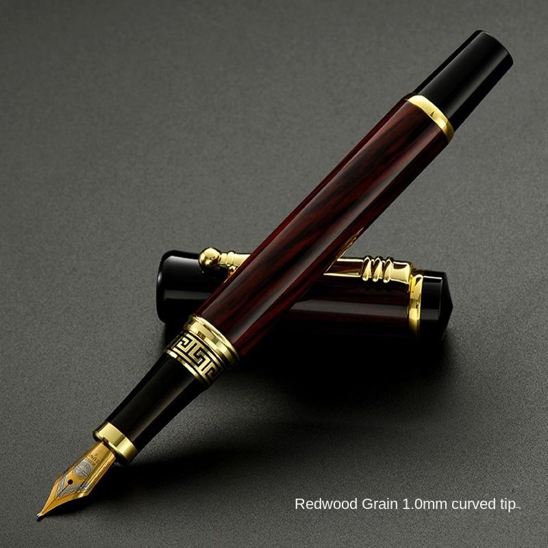 Iridium Nib Electroplated Piano Lacquer Metal Fountain Pen Business Meeting Gift Engraving Pen
