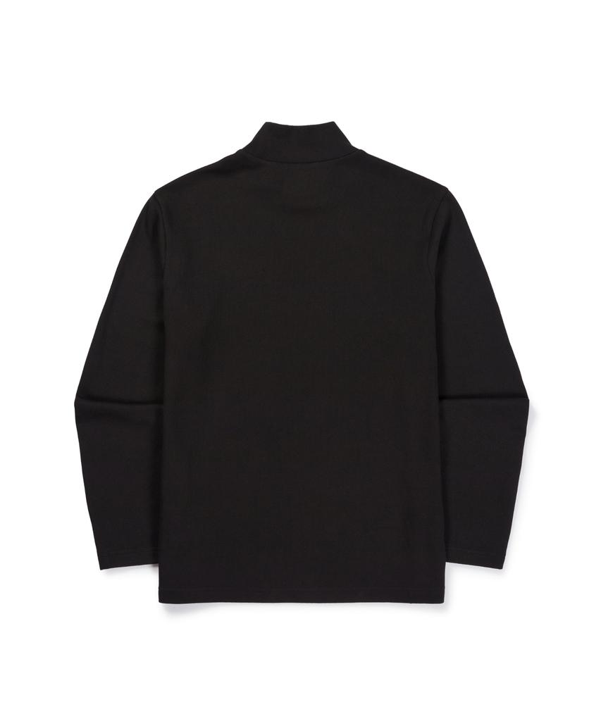 SNOWPEAK APPAREL Ribbed Mock Neck Long Sleeve T-Shirt (S26Fmftl32) Black