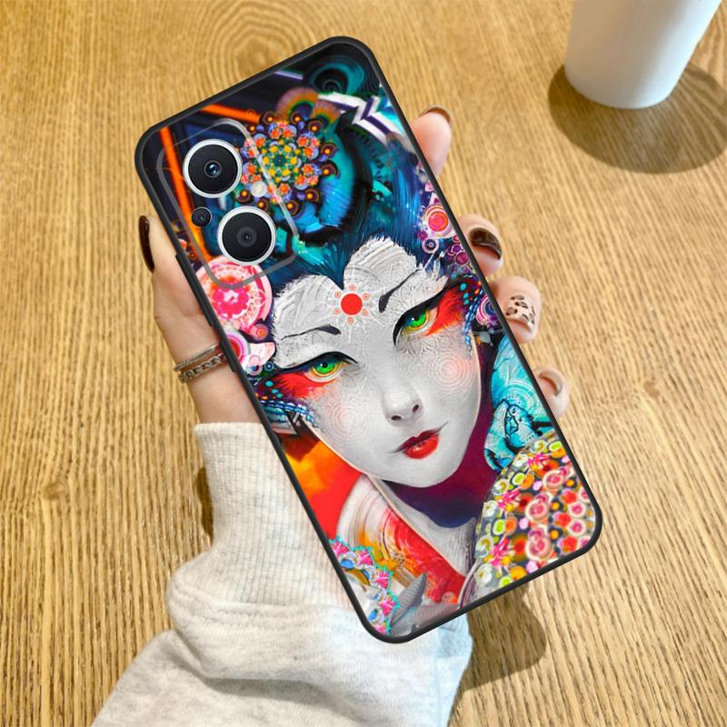 Japanese Geisha Funda For OPPO Reno 7 8 Lite 14 F 13F 12F 11F 13 12 11 10 Pro OPPO Find X9 X8 X6 X5 Pro Case