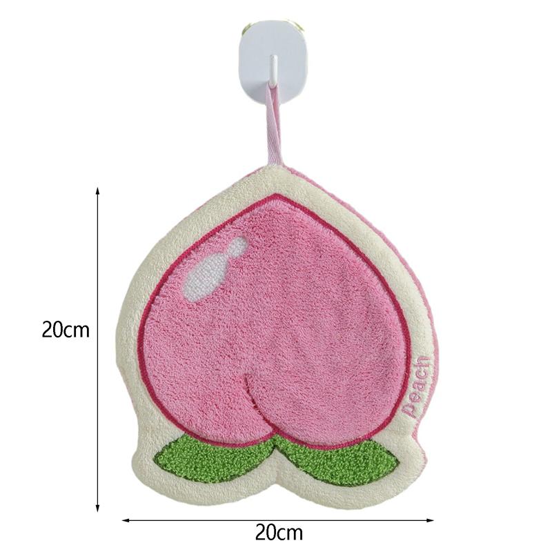 Fruit Hand Towel Kitchen Absorbent Cleaning Cloth Soft Bath Hanging Towels Kids Bathroom Flower Hand Cloth Home Supplies