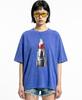 REBRENNER Dtf Lipstick Pigment Short Sleeve T-Shirt Blue