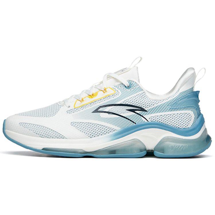 Anta Cushioning Slip Resistant Abrasion Resistant Breathable Low Top Running Shoes Men's White Blue Yellow 112215501-3