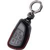 For Chevy Key Fob Cover, Leather Key Case Keychain Fits for 2021-2024 Chevy Suburban Tahoe Silverado 1500 GMC Yukon Sierra Buick Envision 5 Buttons