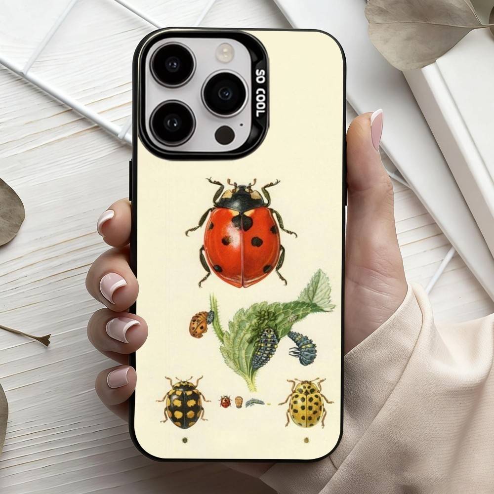 

I-Насекомые И B-Жуки Чехол Для Телефона Для iPhone17,16,15,14,13,12,11 Plus,Pro Max Черный Конфетный Посеребренный Чехол iPhoneXSMAX