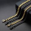 18k Gold Plated Stainless Steel Necklace with Black Titanium Chain