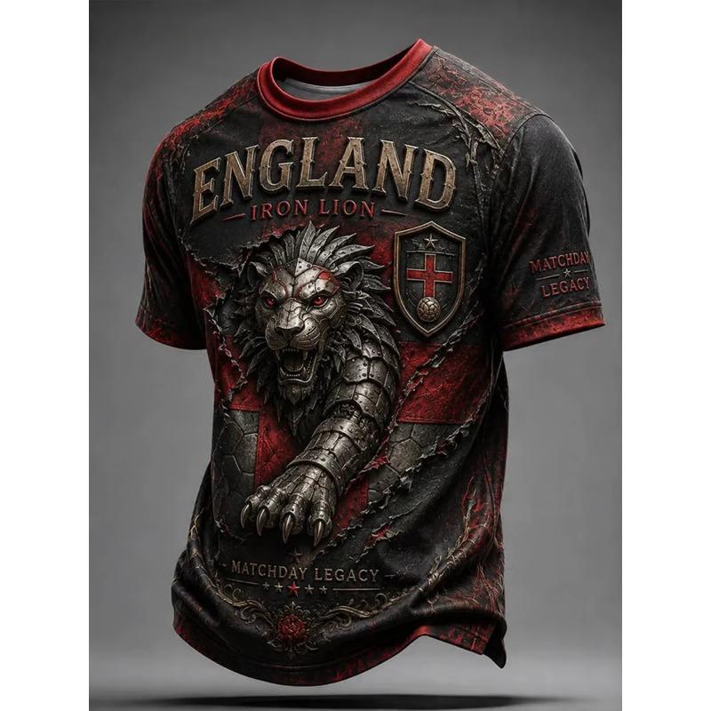 2026 Edition England Fans Football Training T-Shirt  Digital Printing Comfortable and Breathable Family Clothing