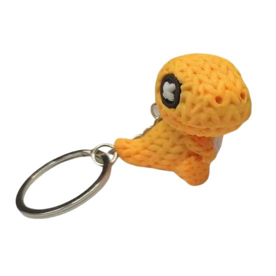 Keychain Pendant, 3D Printed Dinosaur Keychain Pendant, Mini Knitted Texture Design Keyring for Keys Backpacks Gifts жёлтый