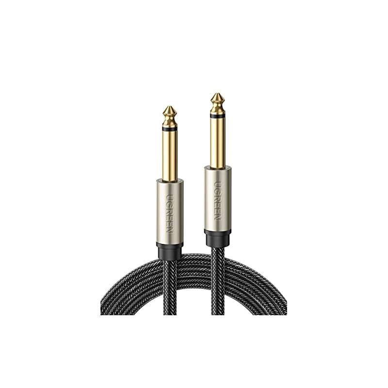 UGREEN 6.35mm Mono Cable, Standard Plug, Male-to-Male, for Connecting Mixers, Guitars, Amplifiers, Speakers, etc., 3M
