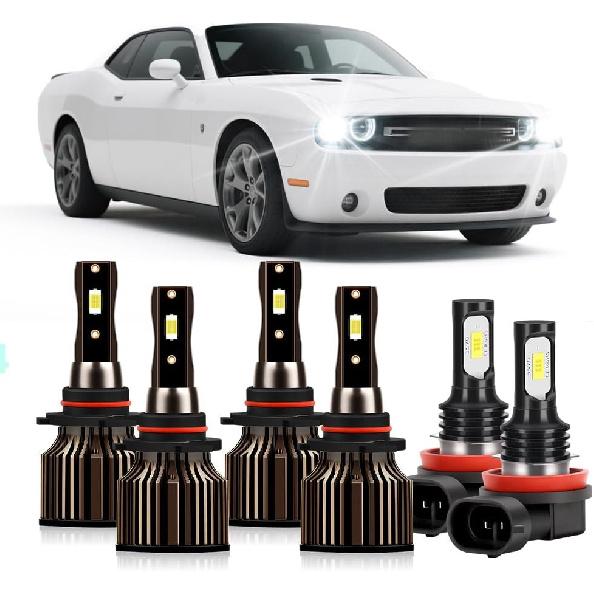 

Fit For Dodge Challenger 2015 2016 2017 2018 2019 2020 2021 2022 2023 Lights Bulbs, High Low Beam Fog Lights Bulbs, 30000LM 400% Brightness, 6000K