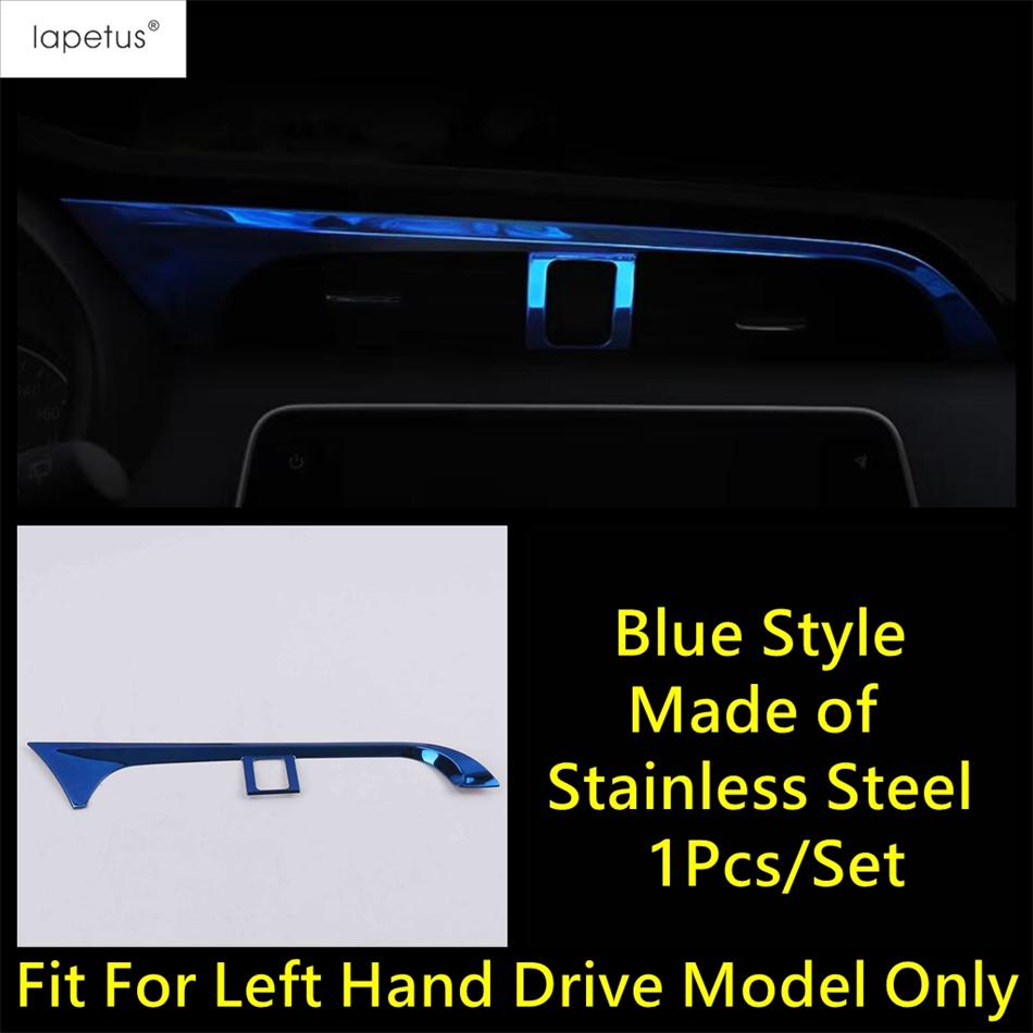 For Nissan Kicks 2017 -  Central Control Middle Air AC Outlet Vent Warning Lamp Frame Cover Trim Stainless Steel Accessories