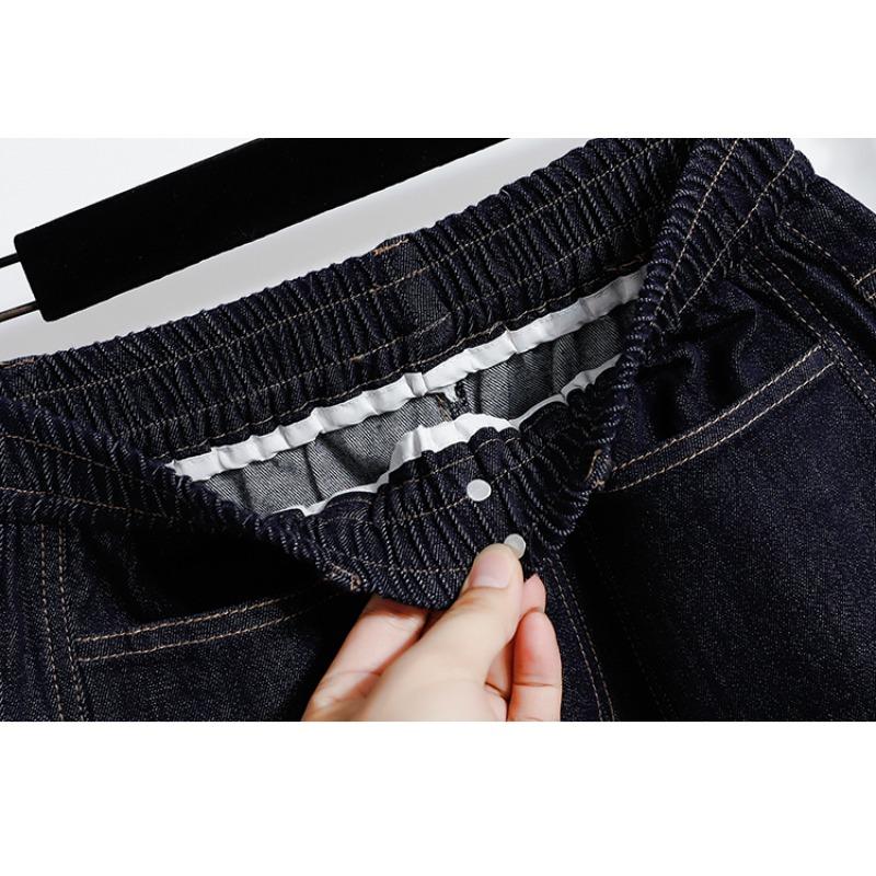 Dimanaf 2025 Plus Size Autumn Women Jeans Pants Denim Flared Pants Elastic Blue High Waist Trousers Oversize New Pants 5XL