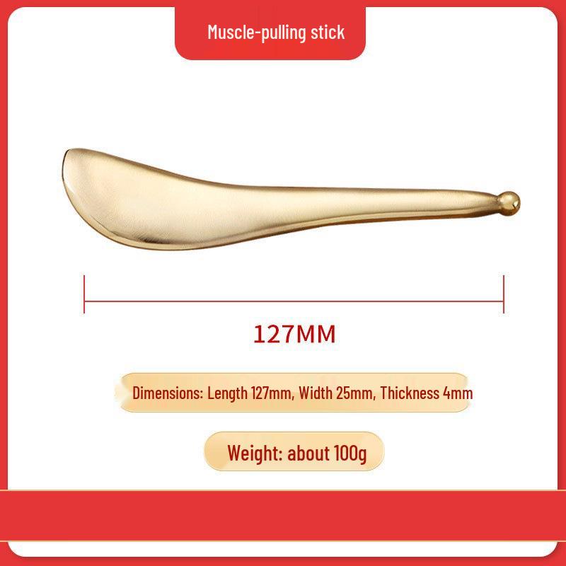 Pure Brass Gua Sha Board: Genuine Copper Meridian Massage Stick for Face, Eye, Shoulder, and Neck