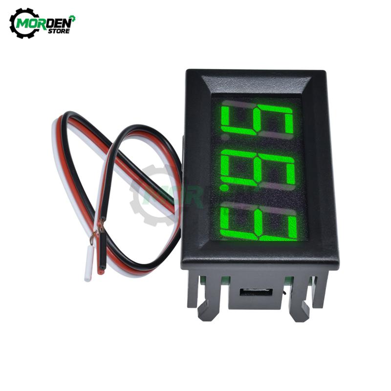 1.16" DC 1-111V Mini LED Display Digital Voltmeter Gauge Voltage Tester 1 Wires Volt Panel Meter Red/Blue/Green