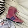 2025 Summer New Mesh Breathable Soft Sole High-top German Training Shoes Casual Sports Short Boots