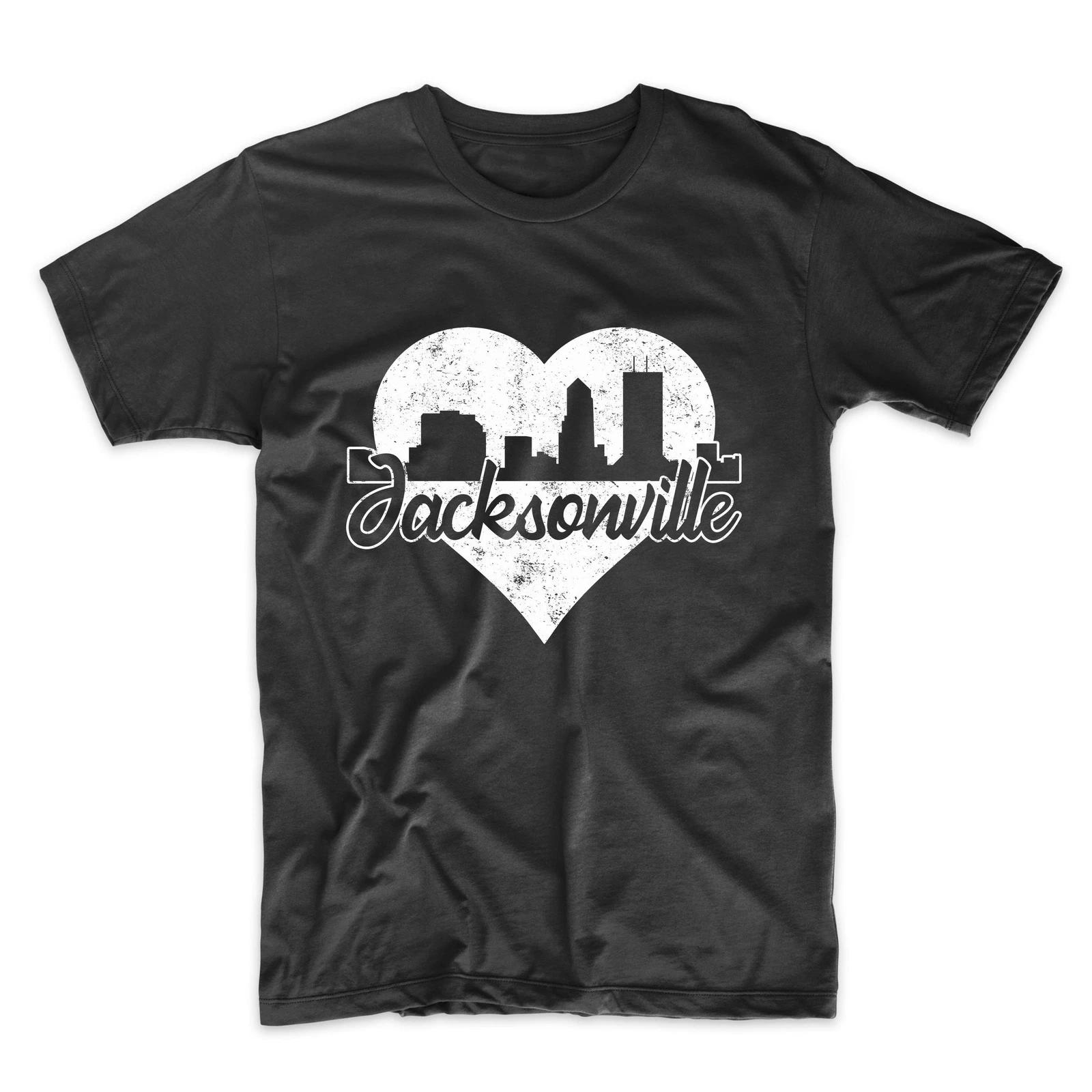 Men s Jacksonville Shirt - Retro Jacksonville Florida Skyline Heart T-Shirt 2XL
