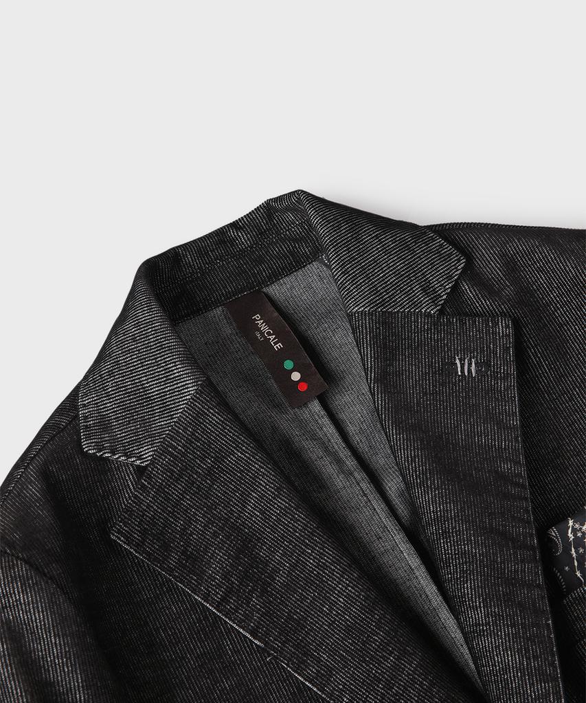 Panicale Black Slim Fit Corduroy Jacket