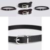 Womens Leather Waist Belt With Geometric Design And Metal Pin Buckle For Professional Attire