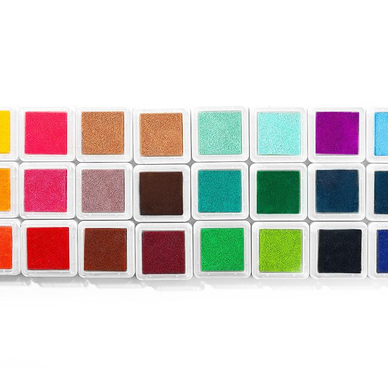 24-Color Children's Finger Painting Ink Pad - 3x3 Palm Print & Stamp Pad for Kindergarten