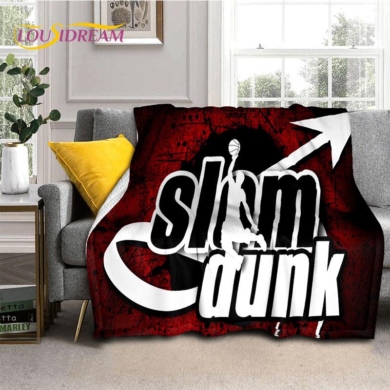 Cartoon Slam Dunk Basketball Anime Soft Blankets,Keep Warm Throw Blanket Comfortable Blanket for Picnic Beds Sofa Home Bedroom