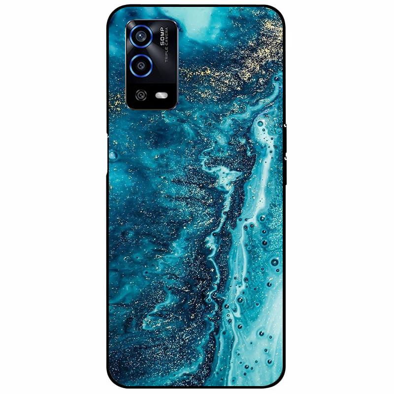 For Oppo A55 4G Case 6.51'' Soft Silicone Protective Marble Phone Cover for Oppo A55 Case TPU Funda For OPPOA55 A 55 CPH2325 Bag