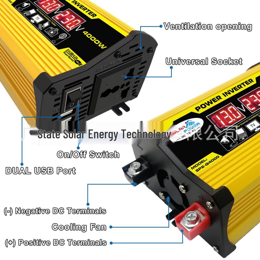 Legendary 2nd Gen 300W Car Inverter 12V To 220V/110V with Voltage Display